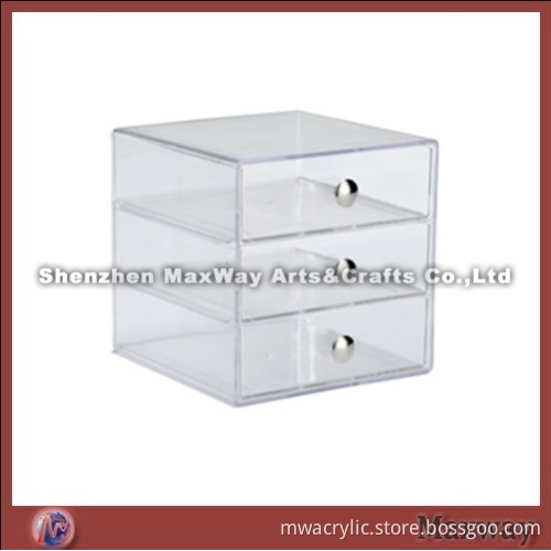 Manufacturer Tabletop Acrylic Gift/Makeup Chest with 3 Drawers